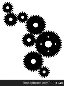 Set of black gears