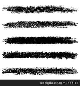 Set of black halftone brushes isolated on white background. Vector illustration.. Set of black halftone brushes