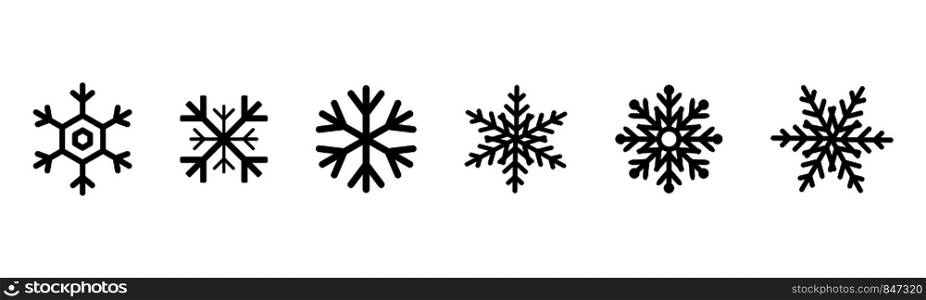 Set of black Snowflakes icons. Black snowflake. Snowflakes template. Snowflake winter. Snowflakes icons. Snowflake vector icon. Eps10. Set of black Snowflakes icons. Black snowflake. Snowflakes template. Snowflake winter. Snowflakes icons. Snowflake vector icon