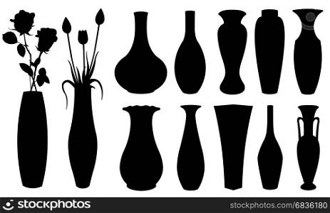 set of black vases
