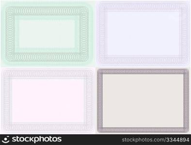 Set of Blank Certificate Backgrounds in Different Color