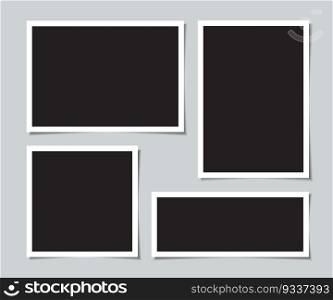 Set of blank photos for collage. Vector illustration.