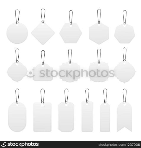 Set of blank price tag and labels template isolated on white background. Vector illustration.