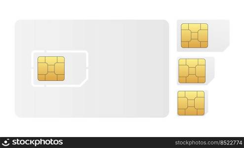 Set of blank SIM card. Illustration on white background. Set of blank SIM card. Illustration on white background.