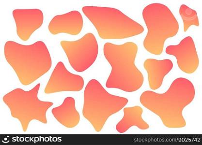 Set of Blobs abstract shape organic banner design element form stain. Vector collection of  fluid round shape liquid amoeba
