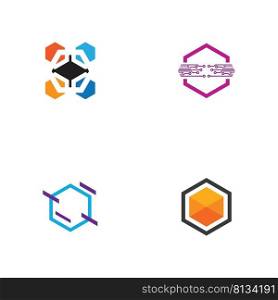 set of  Block Chain Logo Technology Icon