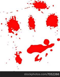 Set of blood splashes isolated on white background. Vector illustration