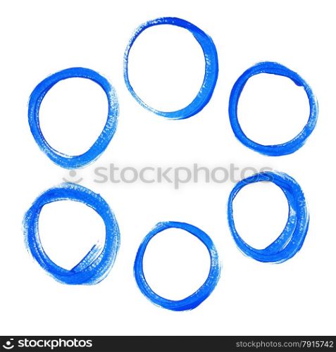 Set of blue acrylic round circles