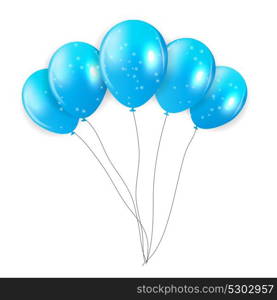 Set of Blue Balloons, Vector Illustration. EPS10. Blue Balloons, Vector Illustration.