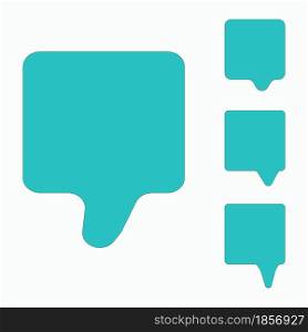 Set of blue square chat icon on white background. Message sign. Simple art design. Vector illustration. Stock image. EPS 10.. Set of blue square chat icon on white background. Message sign. Simple art design. Vector illustration. Stock image.