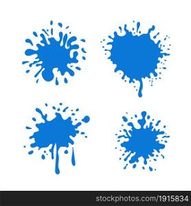 set of Blue vector water splash isolated on white background