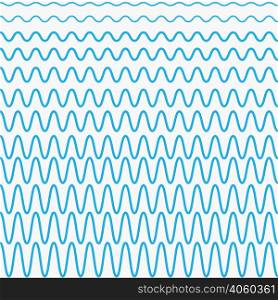 set of blue waves with different amplitudes, the waves in vector design for design marine website. Blue waves with different amplitudes