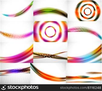 Set of blurred flowing waves backgrounds. Set of blurred flowing waves backgrounds. Vector templates