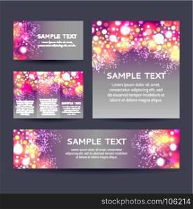 Set of bokeh backgrounds flyers. Set of bokeh backgrounds flyers with light pink colors, vector illustration