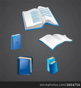 set of book icons - vector illustration