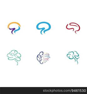set of brain logo and symbol vector illustration design