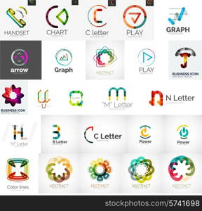 Set of branding company logo elements, abstract business icons