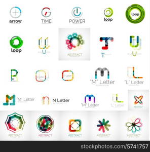 Set of branding company logo elements, abstract business icons