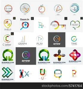 Set of branding company logo elements, abstract business icons