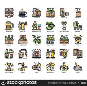 Set of Brewery thin line icons for any web and app project.