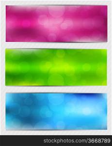 Set of brigh banners with circles. Abstract illustration