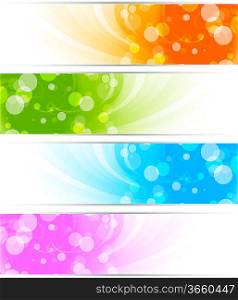 Set of bright banners with circles