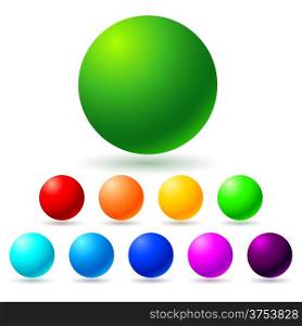Set of brignt colored balls. Full spectrum.
