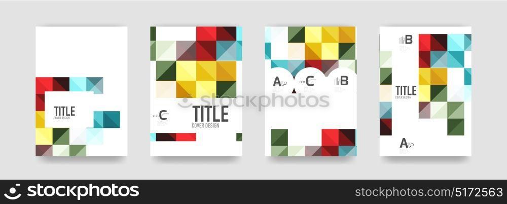 Set of brochure cover background, a4 template. Set of brochure cover background, a4 template. Business presentation design layouts, brochure or flyer concepts or geometric web banners