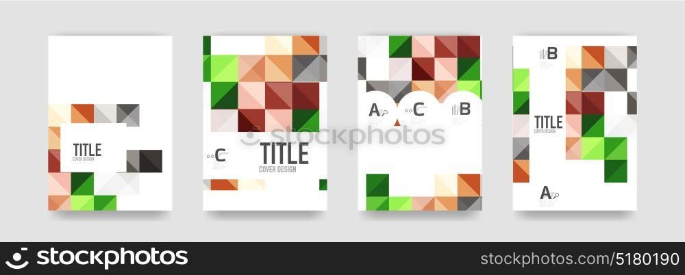 Set of brochure cover background, a4 template. Set of brochure cover background, a4 template. Business presentation design layouts, brochure or flyer concepts or geometric web banners
