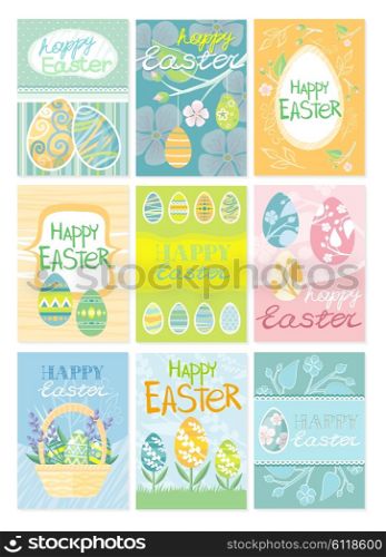 Set of brochure flyer layout easter. Easter card, easter brochure, easter flyer, easter layout, easter postcard, easter egg, easter background, spring and happy easter, easter holiday illustration