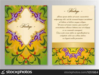Set of brochure, poster templates Vintage style. Vector illustration. Set of brochure, poster templates Vintage style