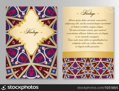 Set of brochure, poster templates Vintage style. Vector illustration. Set of brochure, poster templates Vintage style