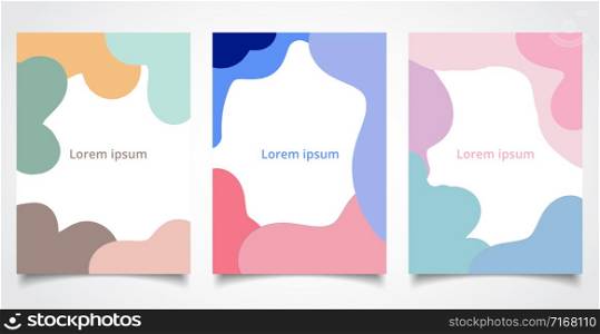 Set of brochure template abstract fluid shape and fun colors pattern background texture. Vector illustration