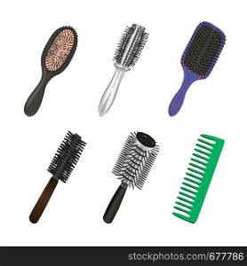 Set of brushes for hairstylist