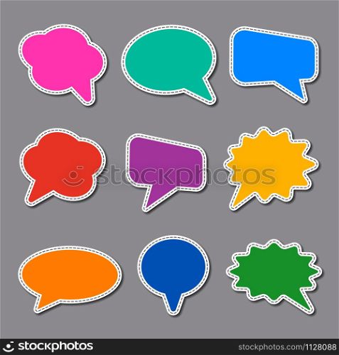 set of bubbles speech colorful chat stickers templates. chat stickers