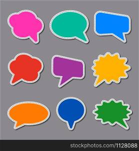 set of bubbles speech colorful chat stickers templates. chat stickers