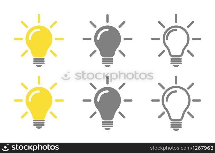 set of bulbs idea concept isolated vector illustration