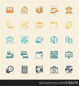 Set of business and banking icons.
