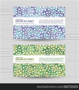 Set of business card templates in the romantic style. Floral background for business cards and invitations, weddings