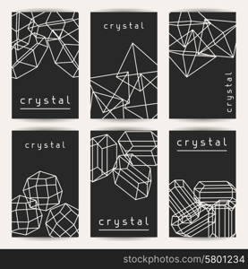 Set of business cards with geometric crystals and minerals. Set of business cards with geometric crystals and minerals.