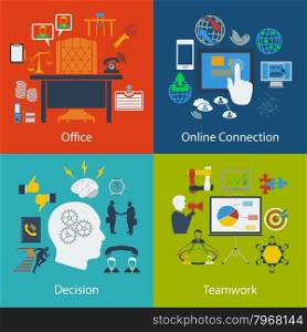 Set of Business, Communication, Teamwork designs.