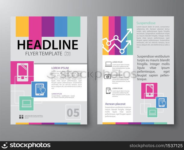 set of business magazine cover , flyer, brochure flat design templates