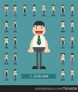 Set of business man characters , eps10 vector format