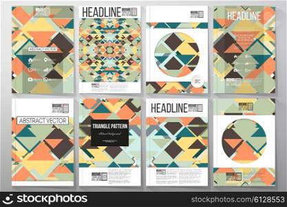 Set of business templates for brochure, flyer or booklet. Material Design. Colored vector background.