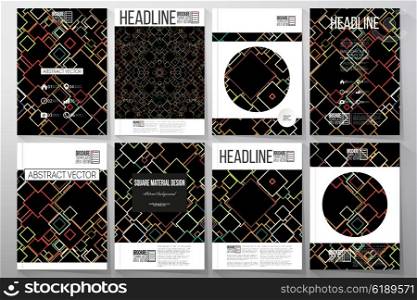 Set of business templates for brochure, flyer or booklet. Material Design. Colored vector background.