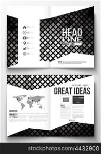 Set of business templates for brochure, magazine, flyer, booklet or annual report. Abstract polygonal background, modern stylish square design silver vector texture.