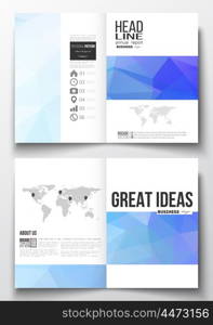 Set of business templates for brochure, magazine, flyer, booklet or annual report. Abstract colorful polygonal background, modern stylish triangle vector texture.