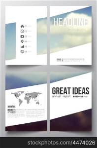 Set of business templates for brochure, magazine, flyer, booklet or annual report. Abstract colorful backdrop, blurred background, natural landscape, modern blurred vector texture.