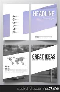 Set of business templates for brochure, magazine, flyer, booklet or annual report. Blurred background, urban landscape, modern stylish vector template.