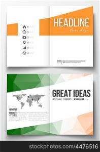 Set of business templates for brochure, magazine, flyer, booklet or annual report. Background for Happy Indian Independence Day celebration with national flag colors, vector illustration.
